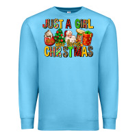 Ocean Blue just a girl who loves christmas Premium Sweatshirt - MaliasSmallBusiness