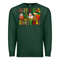 Sports Green just a girl who loves christmas Premium Sweatshirt - MaliasSmallBusiness