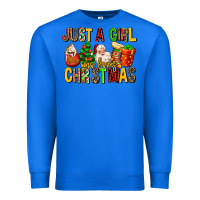 True Royal just a girl who loves christmas Premium Sweatshirt - MaliasSmallBusiness
