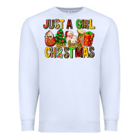 White just a girl who loves christmas Premium Sweatshirt - MaliasSmallBusiness