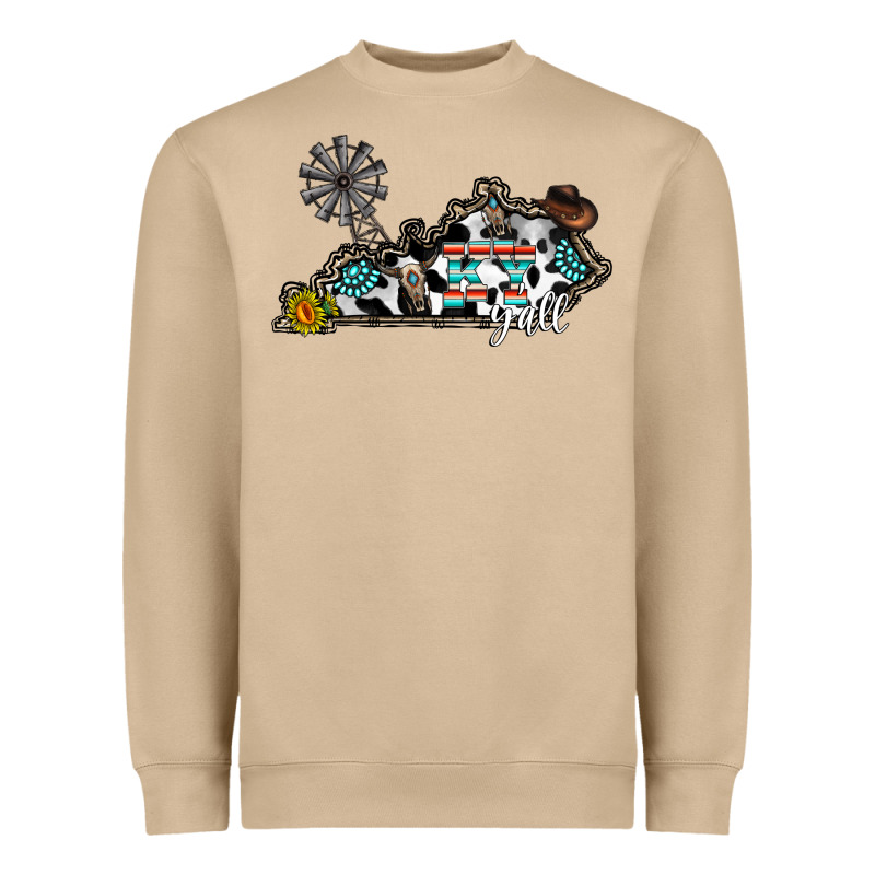 Ky Yall Western Heavyweight Sweatshirt by CowhideDigitalArt | Teevron