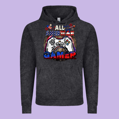 All American Gamer 4th Of July Vintage Hoodie Designed By Cowgirlartshop