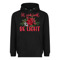 Black Let your heart be light Heavyweight Hoodie - MaliasSmallBusiness