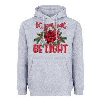 Heather Grey Let your heart be light Heavyweight Hoodie - MaliasSmallBusiness