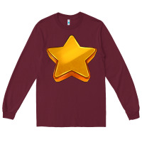 Burgundy 3d golden stars Long Sleeve Tee - AdoDesignShop