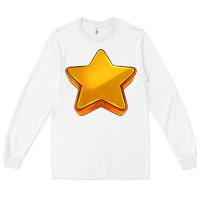 White 3d golden stars Long Sleeve Tee - AdoDesignShop