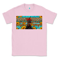 Bubblegum Pink doberman with sunflowers license plate Classic Tee - Artiststas
