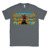 Charcoal Heather doberman with sunflowers license plate Classic Tee - Artiststas