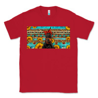 Red doberman with sunflowers license plate Classic Tee - Artiststas