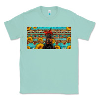 Seafoam doberman with sunflowers license plate Classic Tee - Artiststas