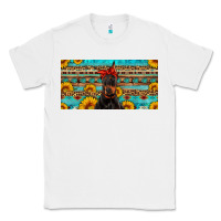 White doberman with sunflowers license plate Classic Tee - Artiststas