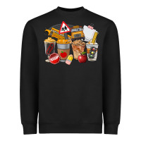 Black School Bus Coffee Cups Heavyweight Sweatshirt - FaDigitalArtStudio