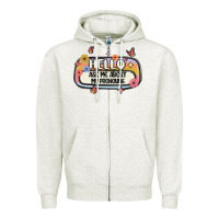 Oatmeal Heather ask me about my pronouns Zipper Hoodie - MaliasSmallBusiness