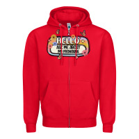 Red ask me about my pronouns Zipper Hoodie - MaliasSmallBusiness