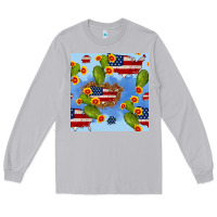 Moon Dust usa map cactus and sunflower seamless pattern Long Sleeve Tee - BundleAndBundleShop