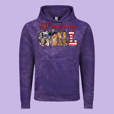 All American Girl With Cowgirl Vintage Hoodie Designed By Neo Western