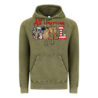 Vintage Olive All American girl with cowgirl Vintage Hoodie - Neo Western