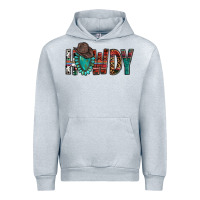 Heather Grey Western Howdy Gemstone Cowboy Hat Urban Hoodie - HowdyJamesFarm