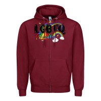 Burgundy lgbtq  friendly Zipper Hoodie - MaliasSmallBusiness