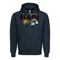 Navy lgbtq  friendly Zipper Hoodie - MaliasSmallBusiness