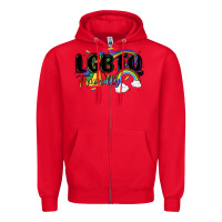 Red lgbtq  friendly Zipper Hoodie - MaliasSmallBusiness