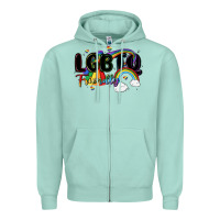 Seafoam lgbtq  friendly Zipper Hoodie - MaliasSmallBusiness