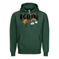 Sports Green lgbtq  friendly Zipper Hoodie - MaliasSmallBusiness