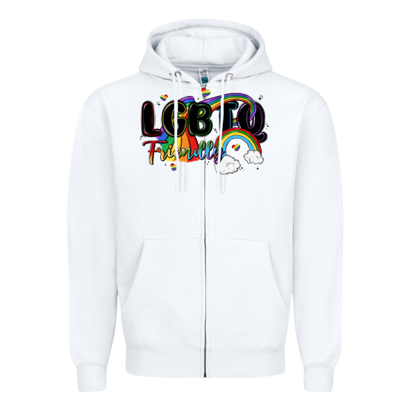 Lgbtq  Friendly Zipper Hoodie by MaliasSmallBusiness | Teevron