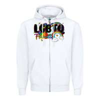 White lgbtq  friendly Zipper Hoodie - MaliasSmallBusiness