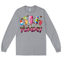 Heather Grey yummy Long Sleeve Tee - AdoDesignShop