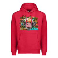 Cardinal baby pig with floral and western background Premium Hoodie - BarkalooDesign