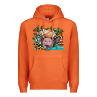 Carrot baby pig with floral and western background Premium Hoodie - BarkalooDesign