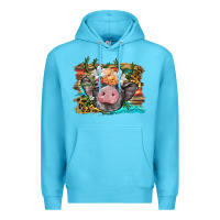 Ocean Blue baby pig with floral and western background Premium Hoodie - BarkalooDesign