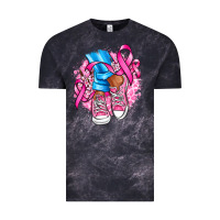 Cloud Black cancer ribbon pink converse and flowers Vintage Tee - AdoDesignShop