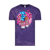 Cloud Purple cancer ribbon pink converse and flowers Vintage Tee - AdoDesignShop