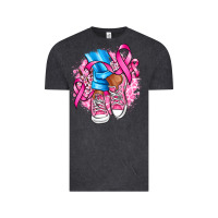 Vintage Black cancer ribbon pink converse and flowers Vintage Tee - AdoDesignShop