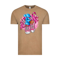 Vintage Coffee cancer ribbon pink converse and flowers Vintage Tee - AdoDesignShop