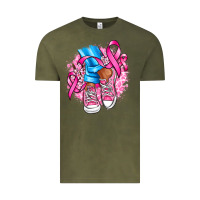 Cancer Ribbon Pink Converse And Flowers Vintage Tee | Teevron