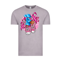 Vintage Zinc cancer ribbon pink converse and flowers Vintage Tee - AdoDesignShop