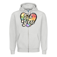 Dove Grey be you Zipper Hoodie - MaliasSmallBusiness