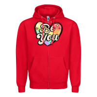 Red be you Zipper Hoodie - MaliasSmallBusiness