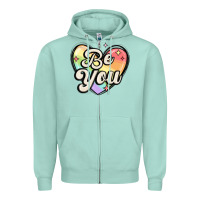 Seafoam be you Zipper Hoodie - MaliasSmallBusiness