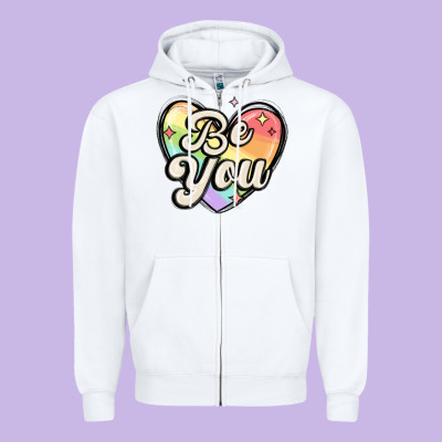 Be You Zipper Hoodie Designed By Maliassmallbusiness