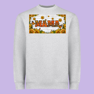 Sunflowers And Butterflies Mama License Plate Heavyweight Sweatshirt Designed By Hra Design Shop