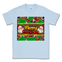 Dusty Blue merry Christmas with Santa Claus Classic Tee - AdoDesignShop