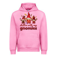 Fuchsia Pink Chilling with my gnomies Valentine's Day Urban Hoodie - HowdyJamesFarm