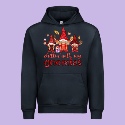 Chilling With My Gnomies Valentine's Day Urban Hoodie Designed By Howdyjamesfarm