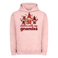Pigment Salmon Chilling with my gnomies Valentine's Day Urban Hoodie - HowdyJamesFarm