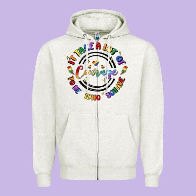 Gay Pride Zipper Hoodie Designed By Maliassmallbusiness