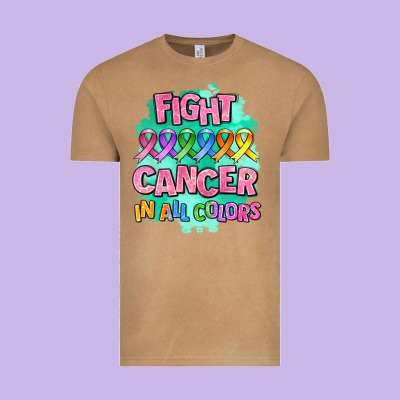Fight Cancer In All Colors Vintage Tee Designed By Adodesignshop